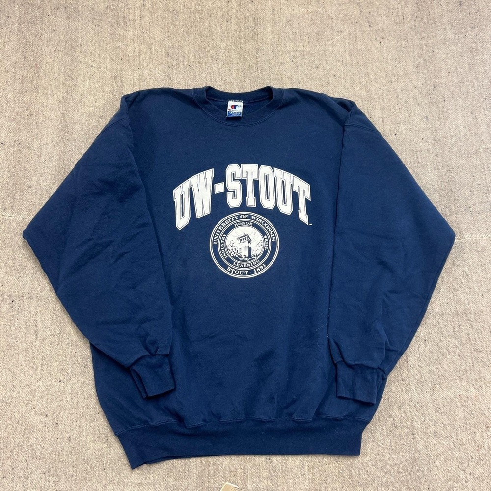 Vintage University Of Wisconsin Sweatshirt Mens XXL Blue 1990s Champion